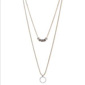 NWT Lucky Brand Two Tone Bead & Circle Pendant